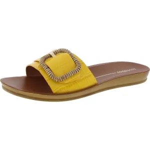 Womens Buckle Man Made Slide Sandals
