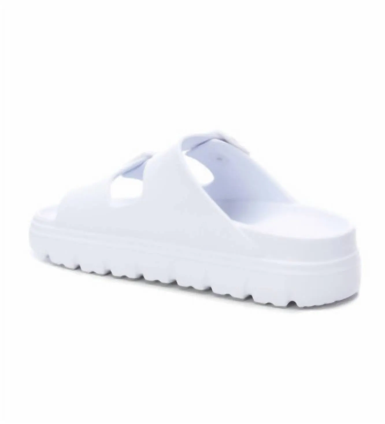 Women's Buckle Strap Sandal In White