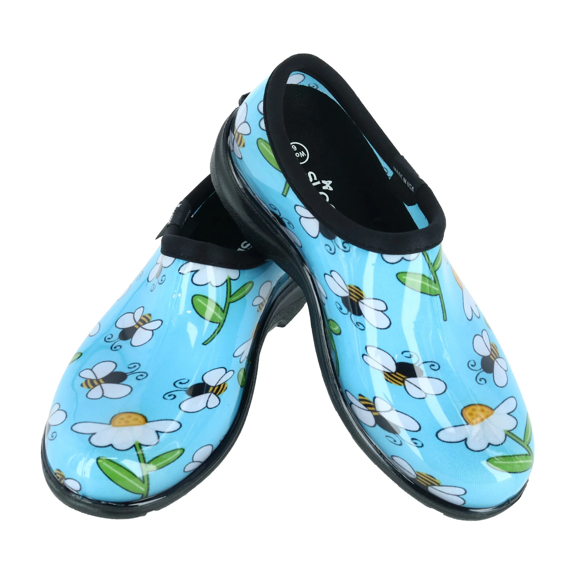 Women's Bumble Bee and Flower Print Rain and Garden Shoes
