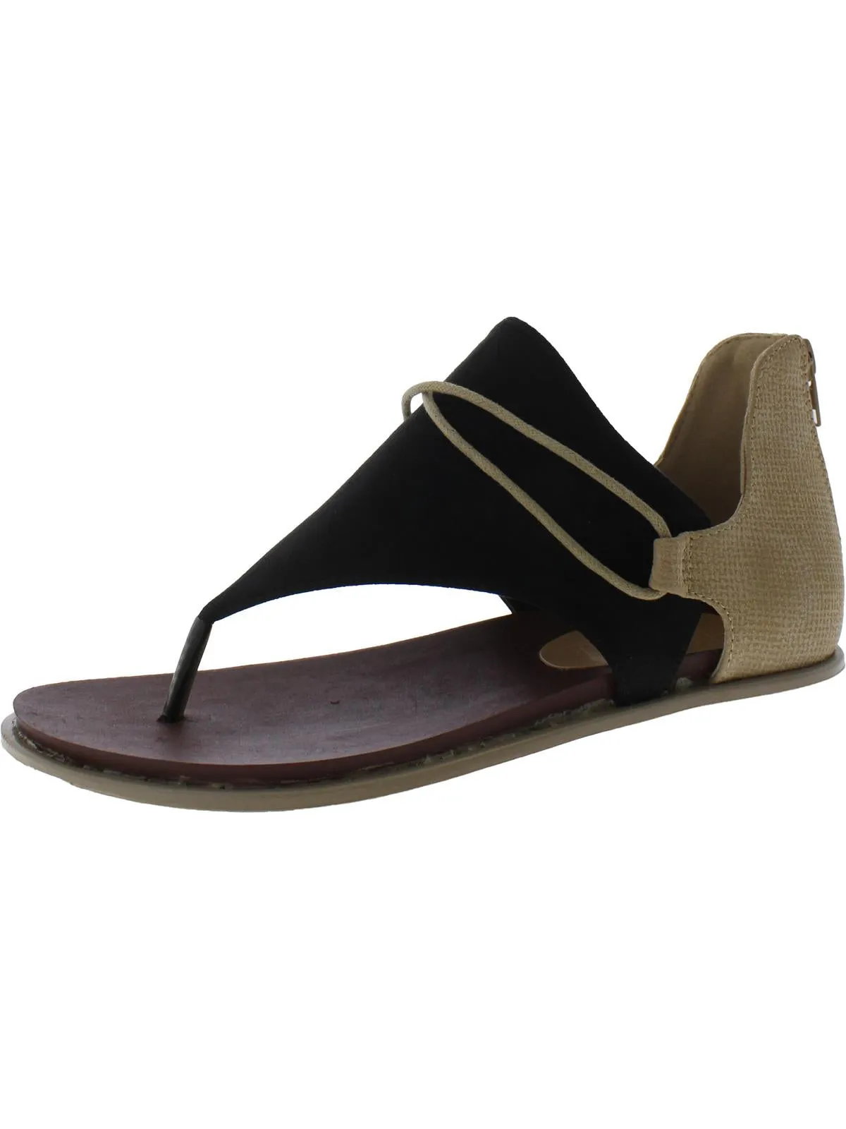 Womens Canvas Leopard Print Thong Sandals
