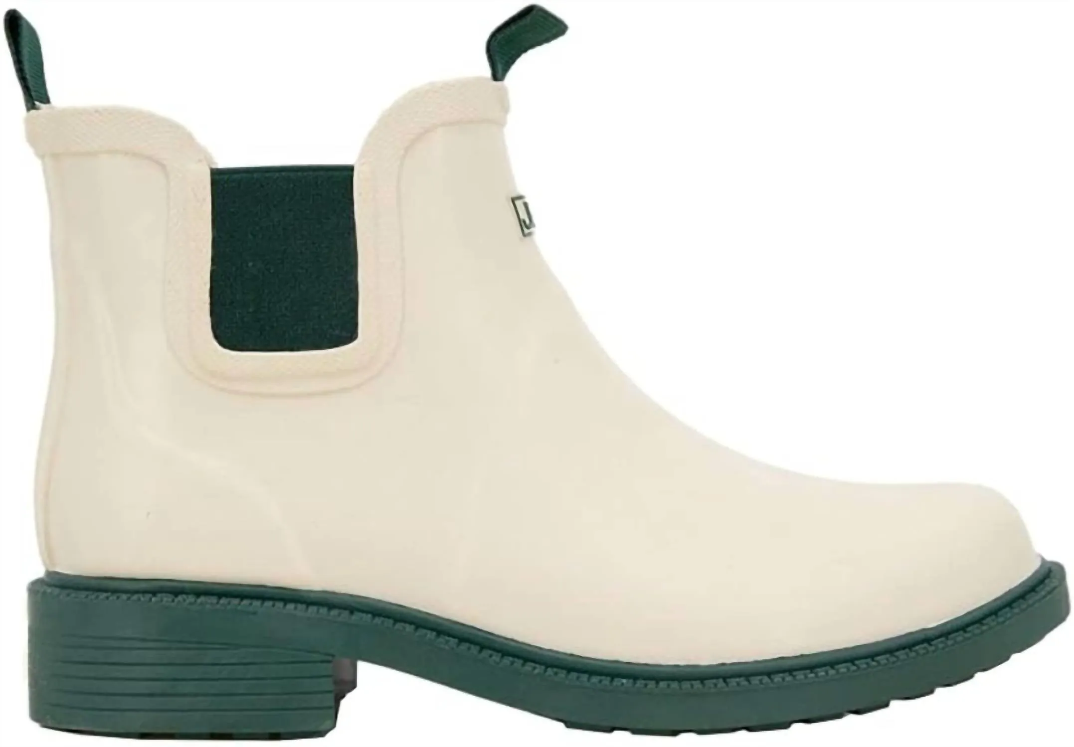 Women's Chelsea Floral Rain Boots In Cream Hunter Green