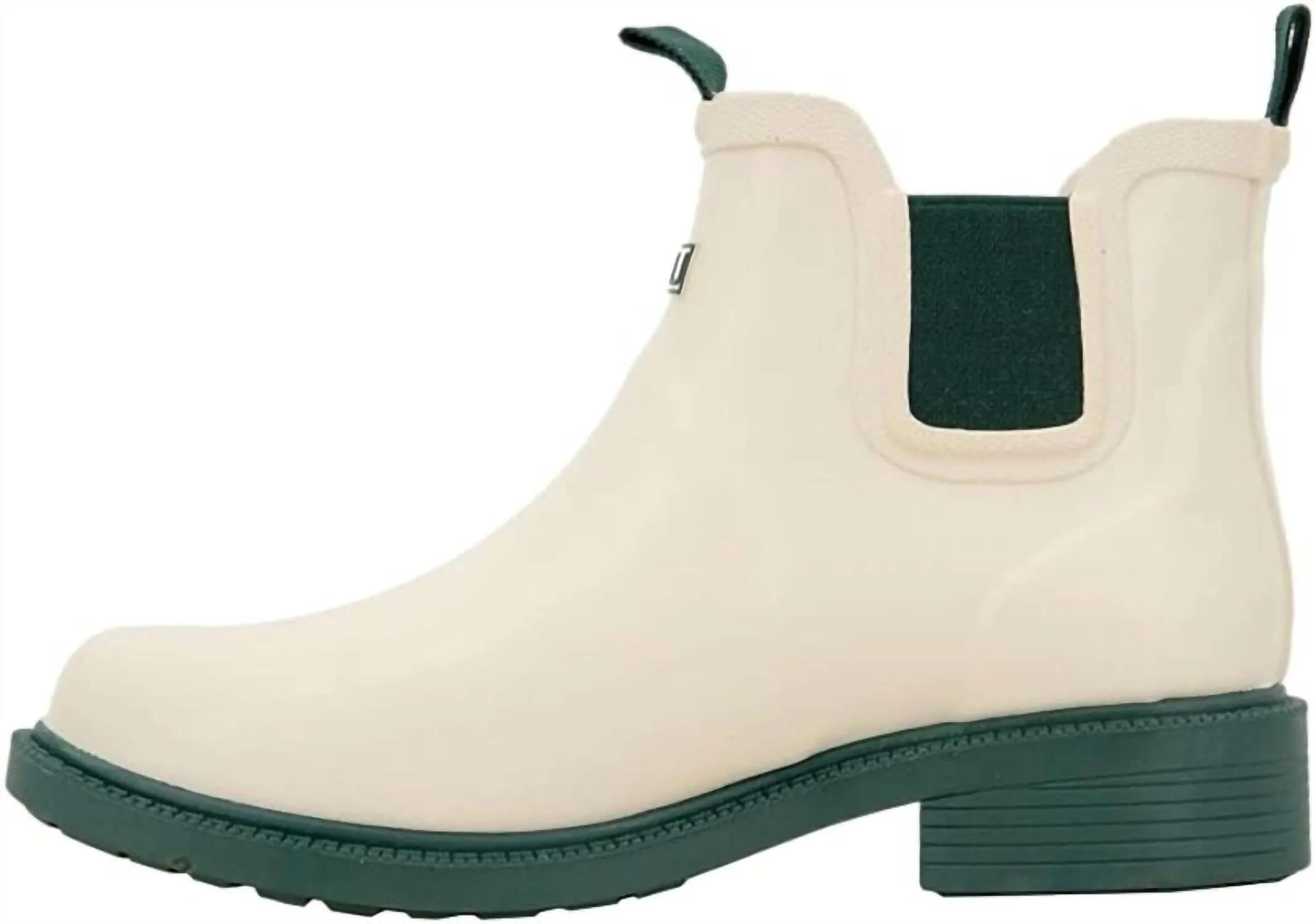 Women's Chelsea Floral Rain Boots In Cream Hunter Green