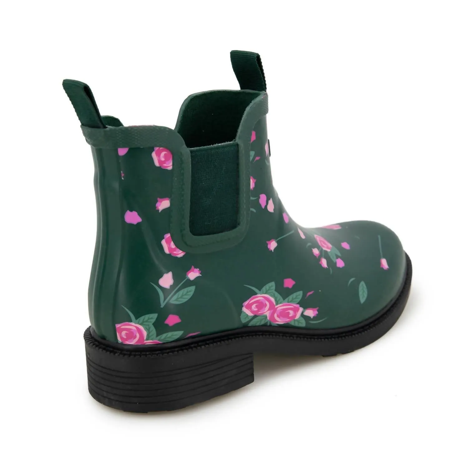 Women's Chelsea Floral Rain Boots In Green Floral Print