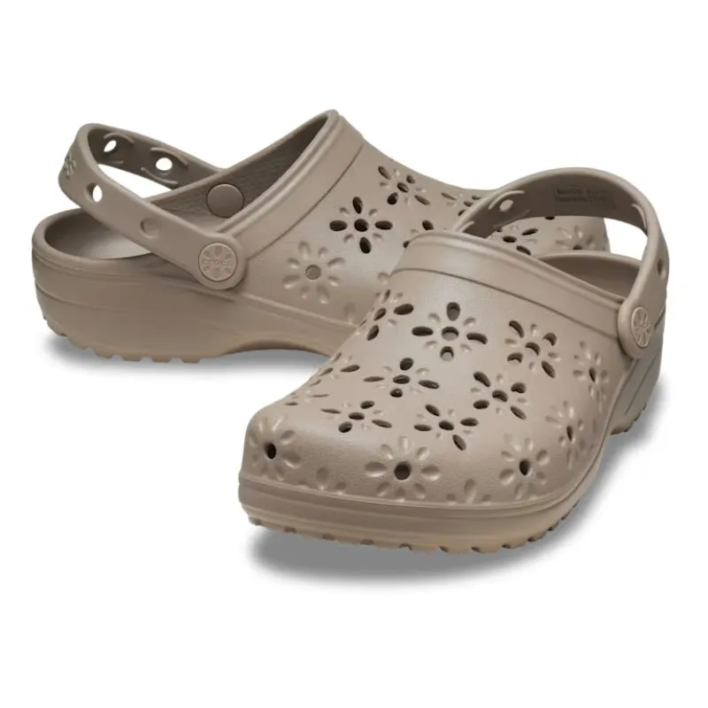 Womens Classic Floral Cut Out Clog