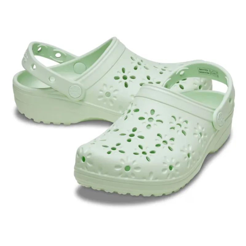 Womens Classic Floral Cut Out Clog