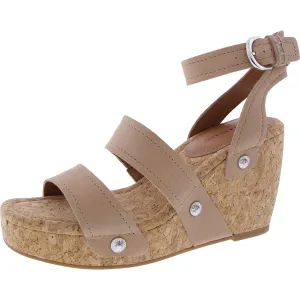 Womens Cork Leather Strappy Sandals