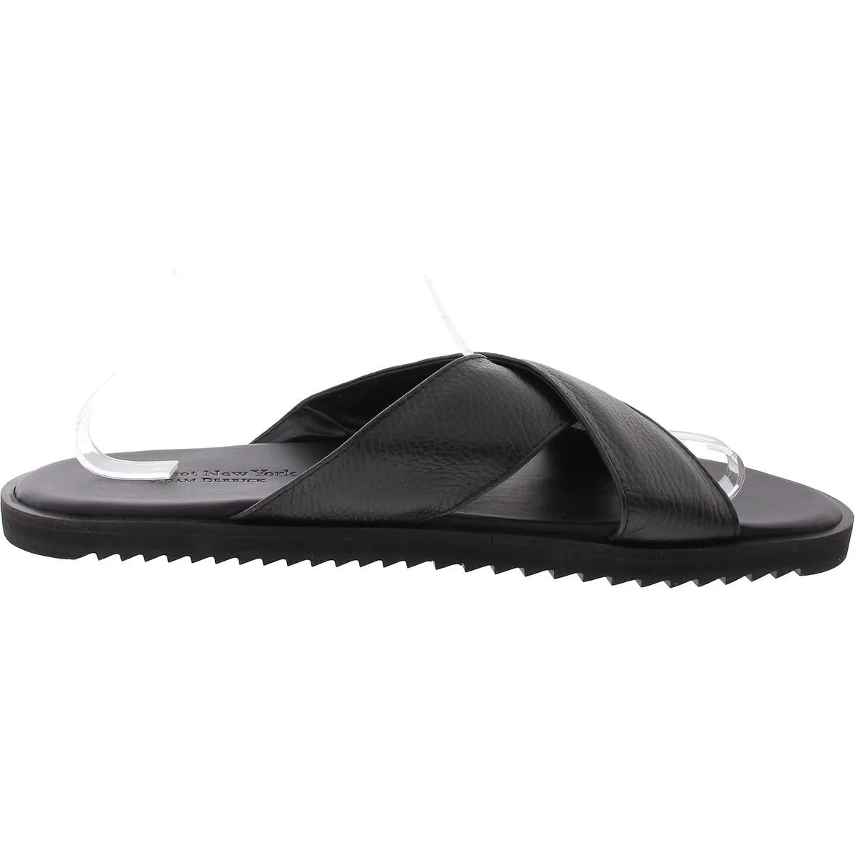 Womens Criss-Cross Leather Slide Sandals
