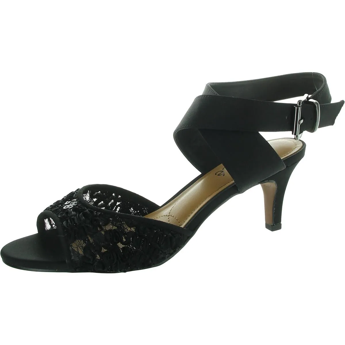 Womens Criss-Cross Soutache Heels