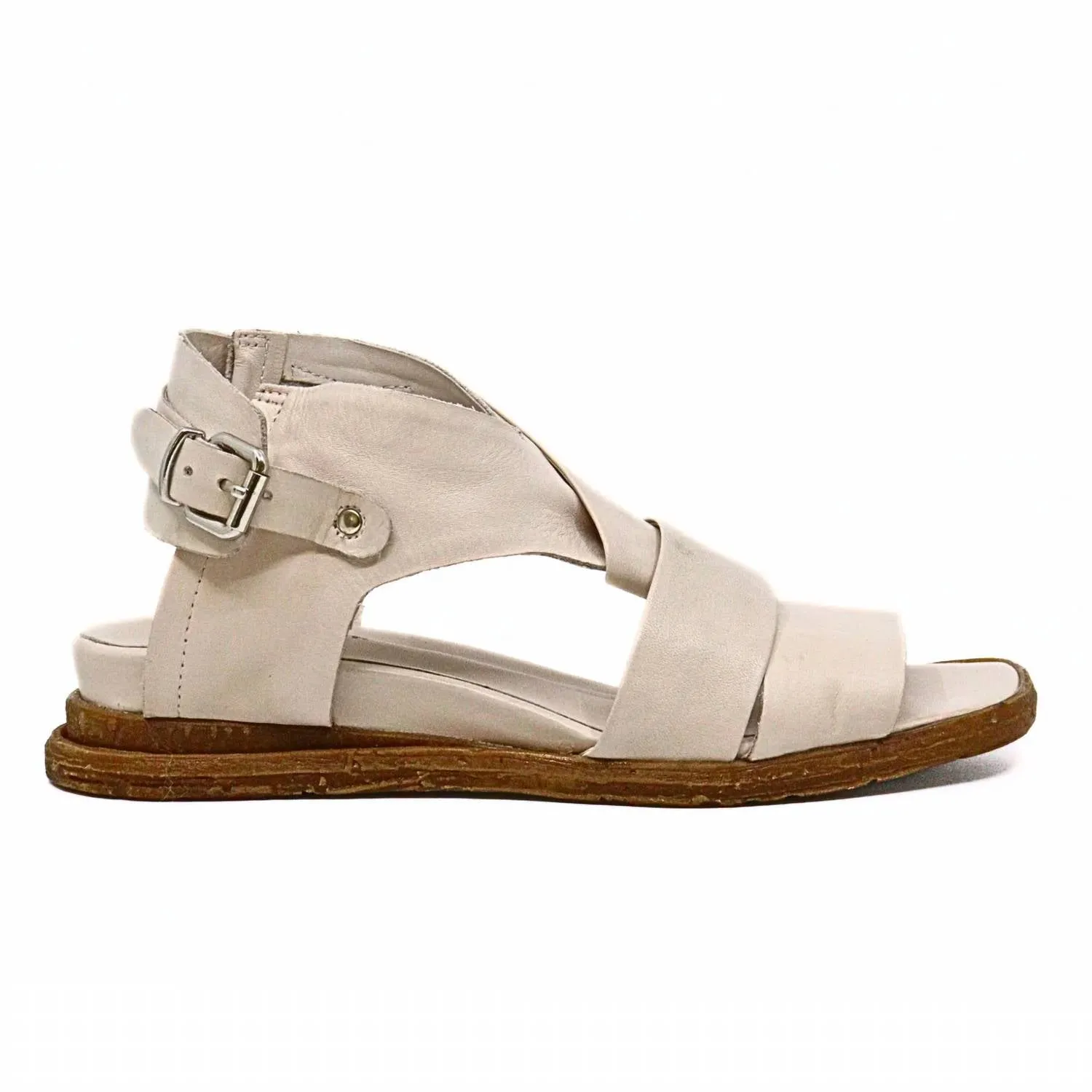 Women's Cross & Band Softy Sandal In Ivory