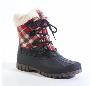 Women's Cuddle Plaid Boot In Black/ Red Plaid