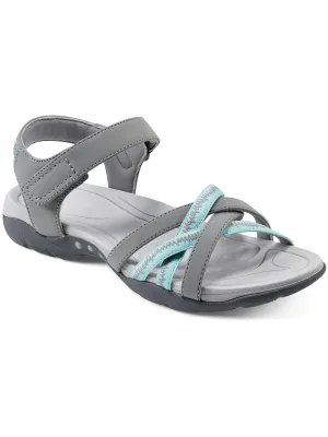 Womens Cushioned Footbed Faux Leather Strappy Sandals