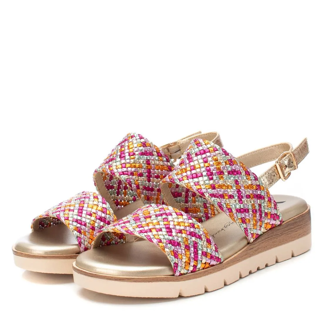 Women's Double Strap Flat Sandals By XTI