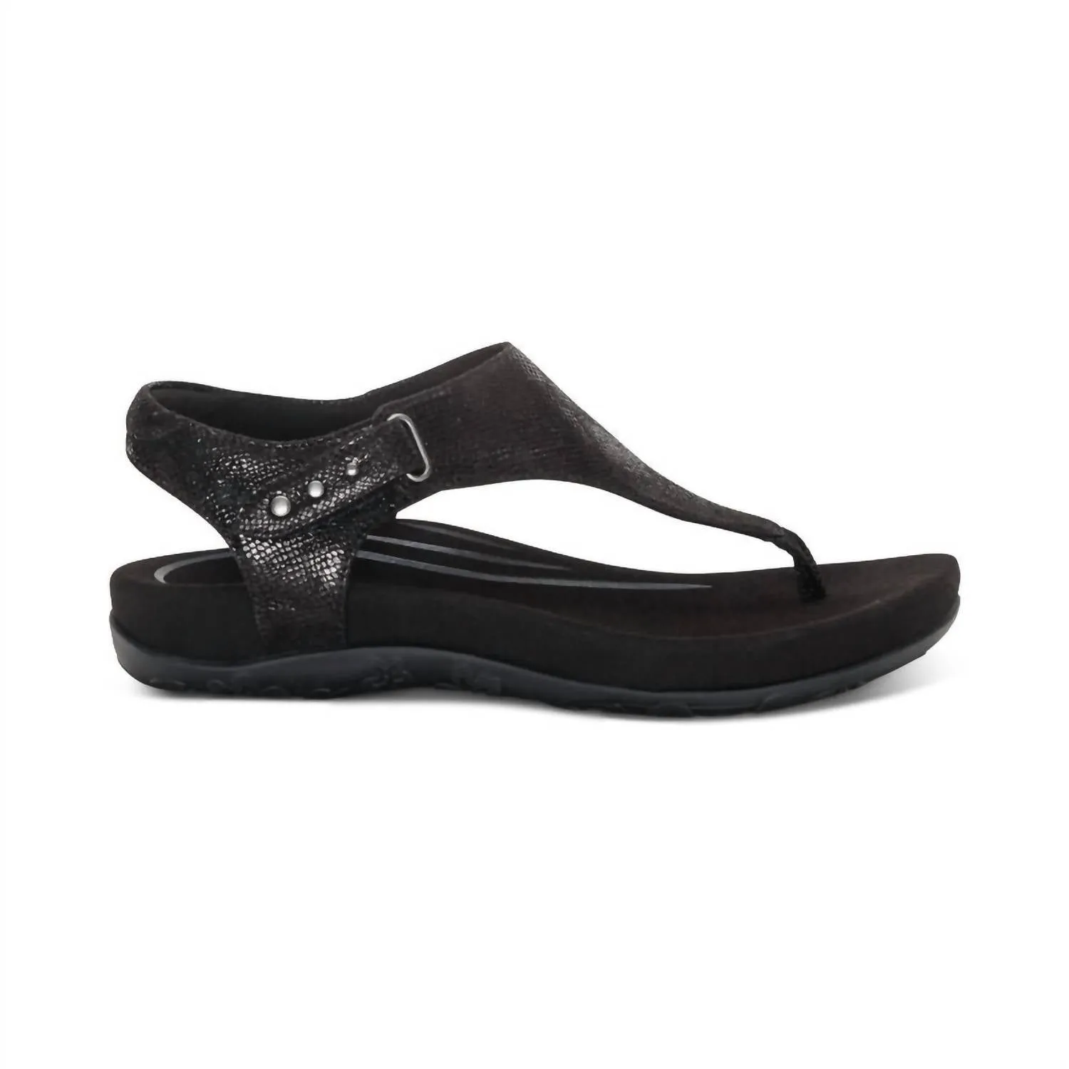 Women's Ellie Toe Post Walking Sandal In Black