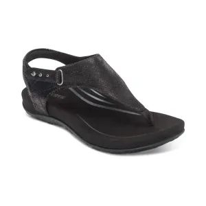 Women's Ellie Toe Post Walking Sandal In Black