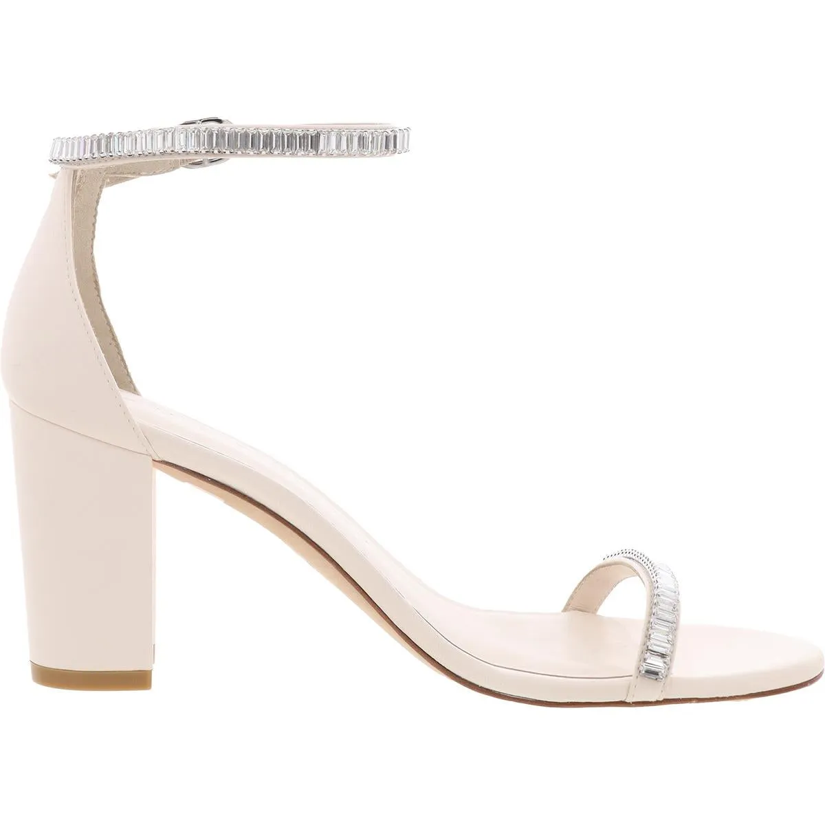 Womens Embellished Feathers Block Heel