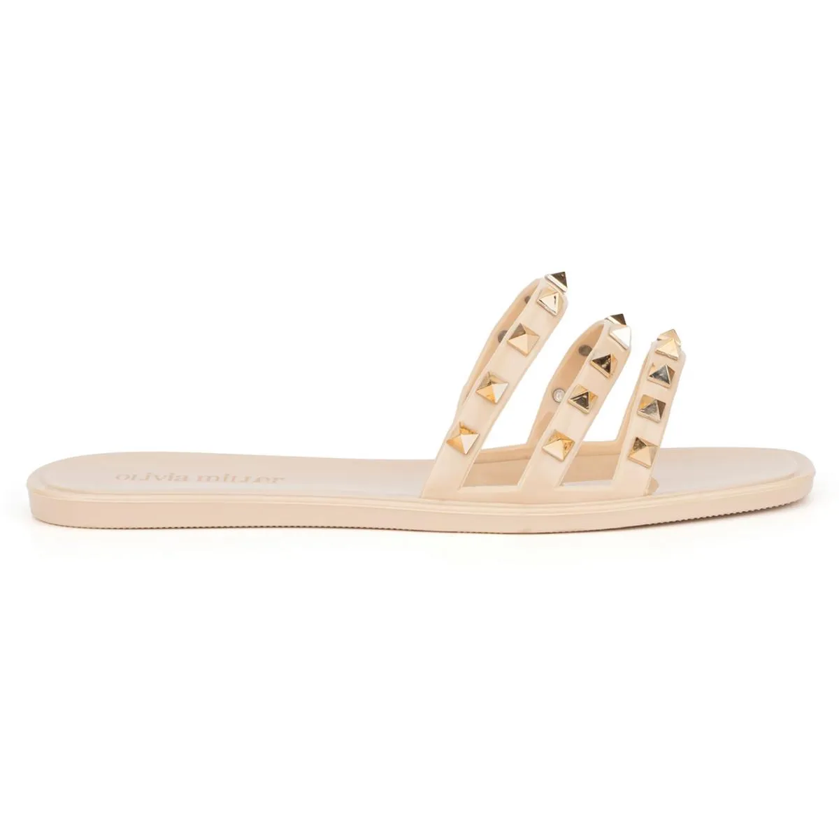 Womens Embellished Slip On Slide Sandals