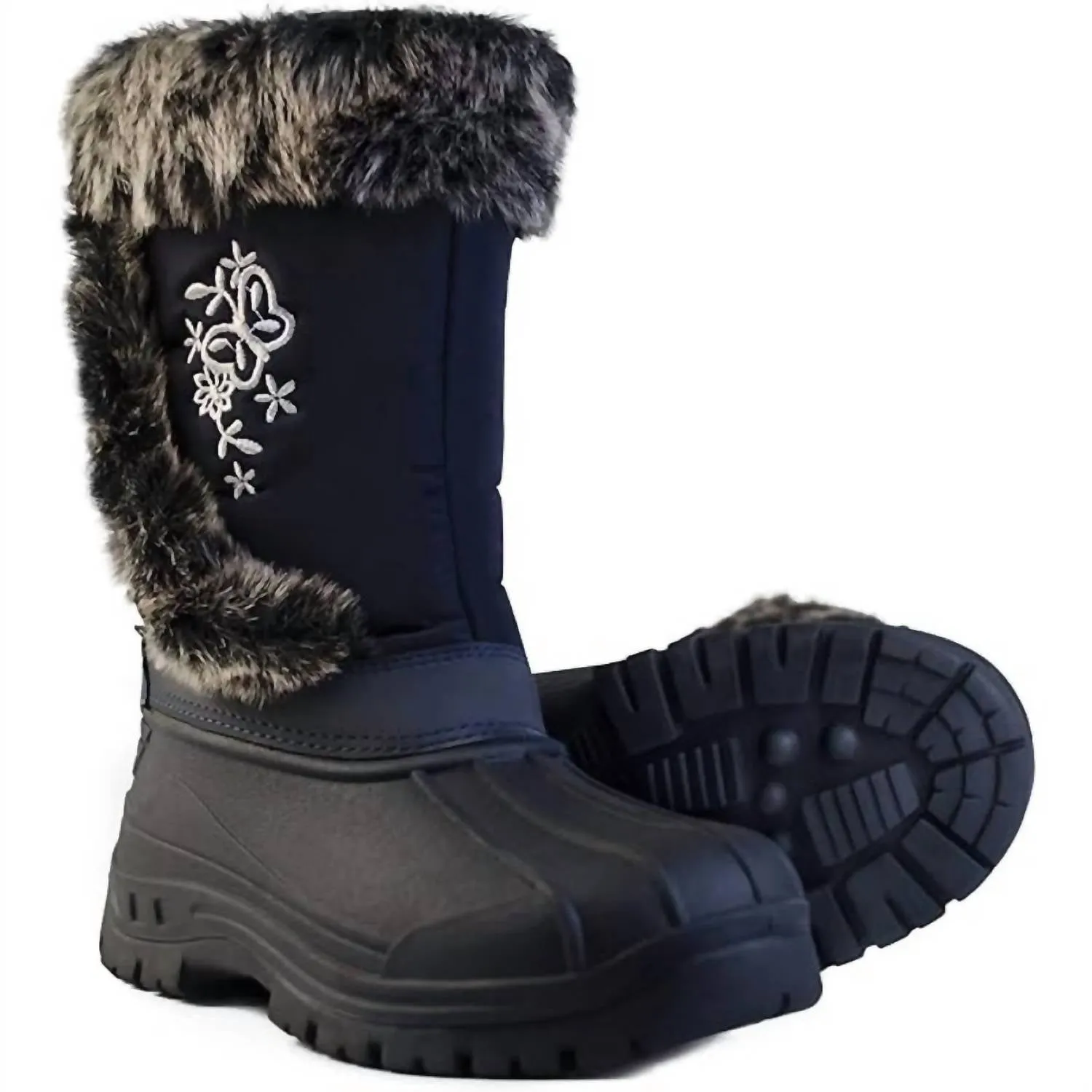 Women's Faux Fur Snow Boots In Grey