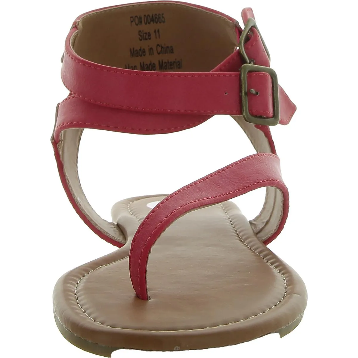 Womens Faux Leather Ankle Thong Sandals