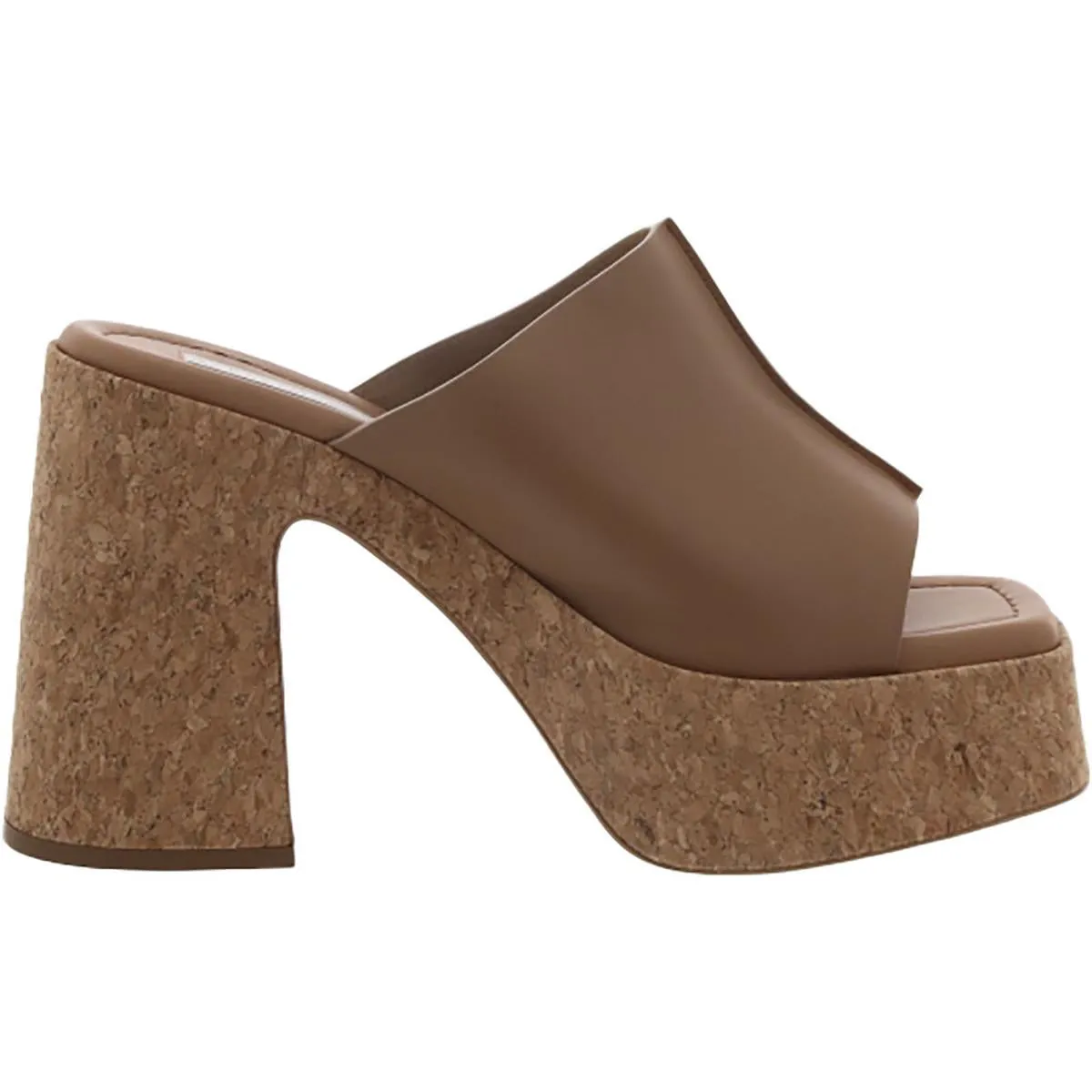 Womens Faux Leather Block heel Mule Sandals