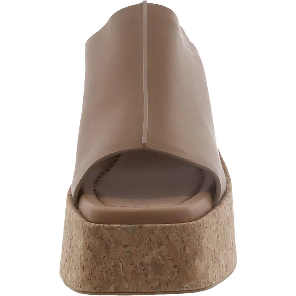 Womens Faux Leather Block heel Mule Sandals