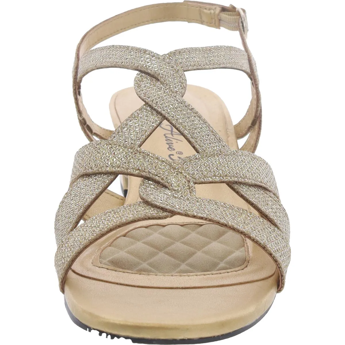 Womens Faux Leather Glitter Slingback Sandals