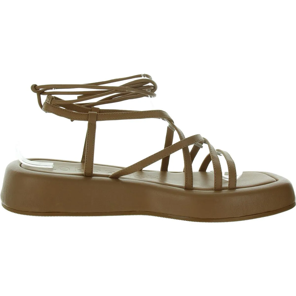 Womens Faux Leather Open Toe Strappy Sandals