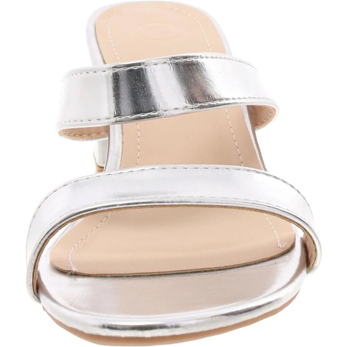 Womens Faux Leather Slip On Block Heel
