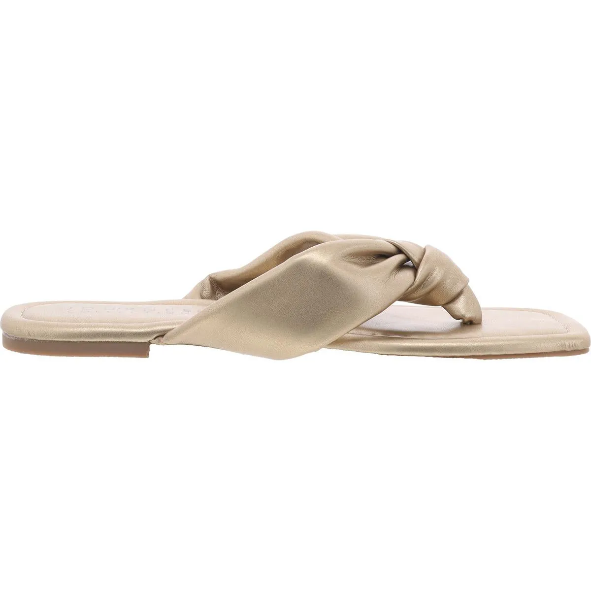 Womens Faux Leather Slip-On Thong Sandals