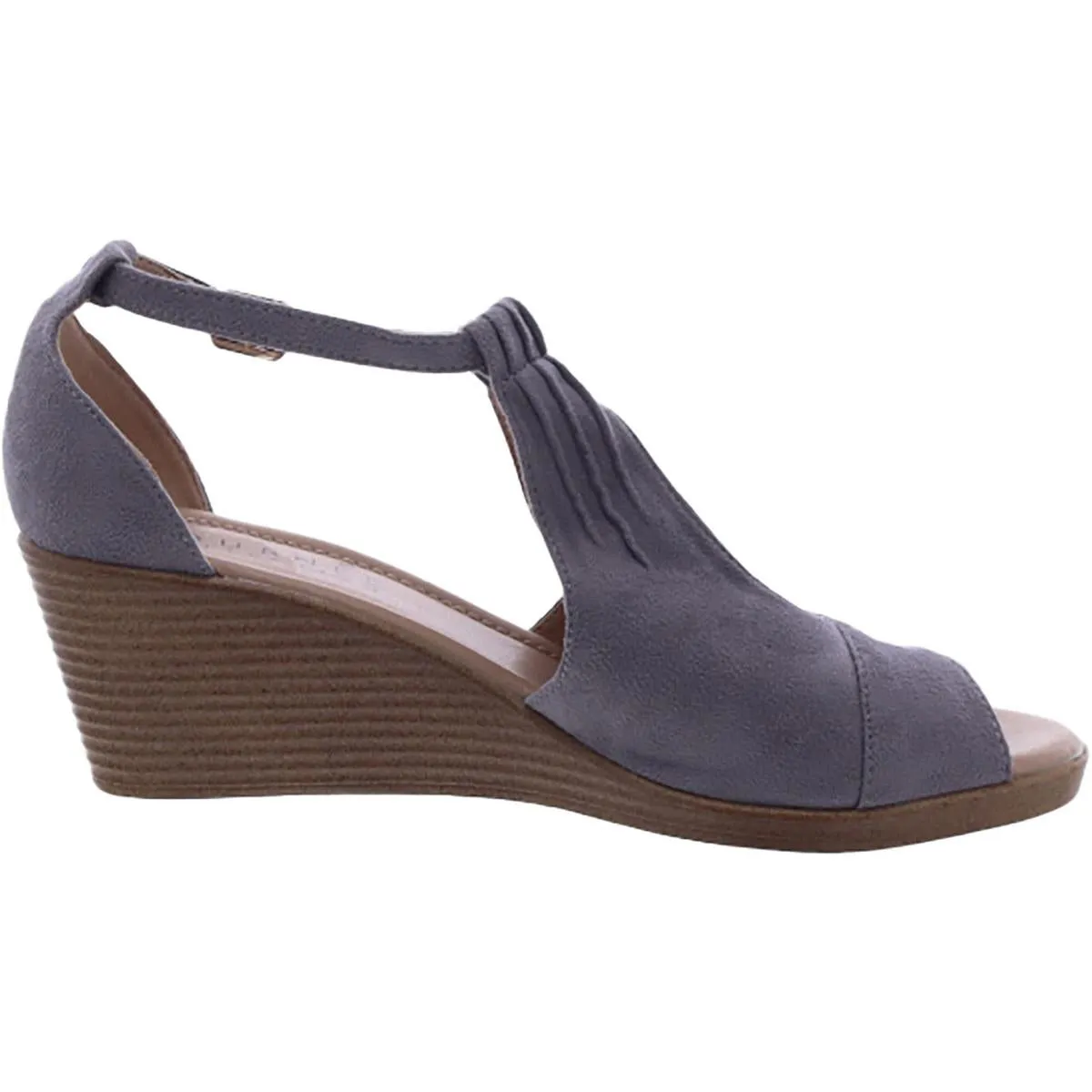 Womens Faux Suede Ankle Strap Platform Sandals