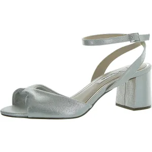 Womens Faux Suede Block Heel Slingback Sandals