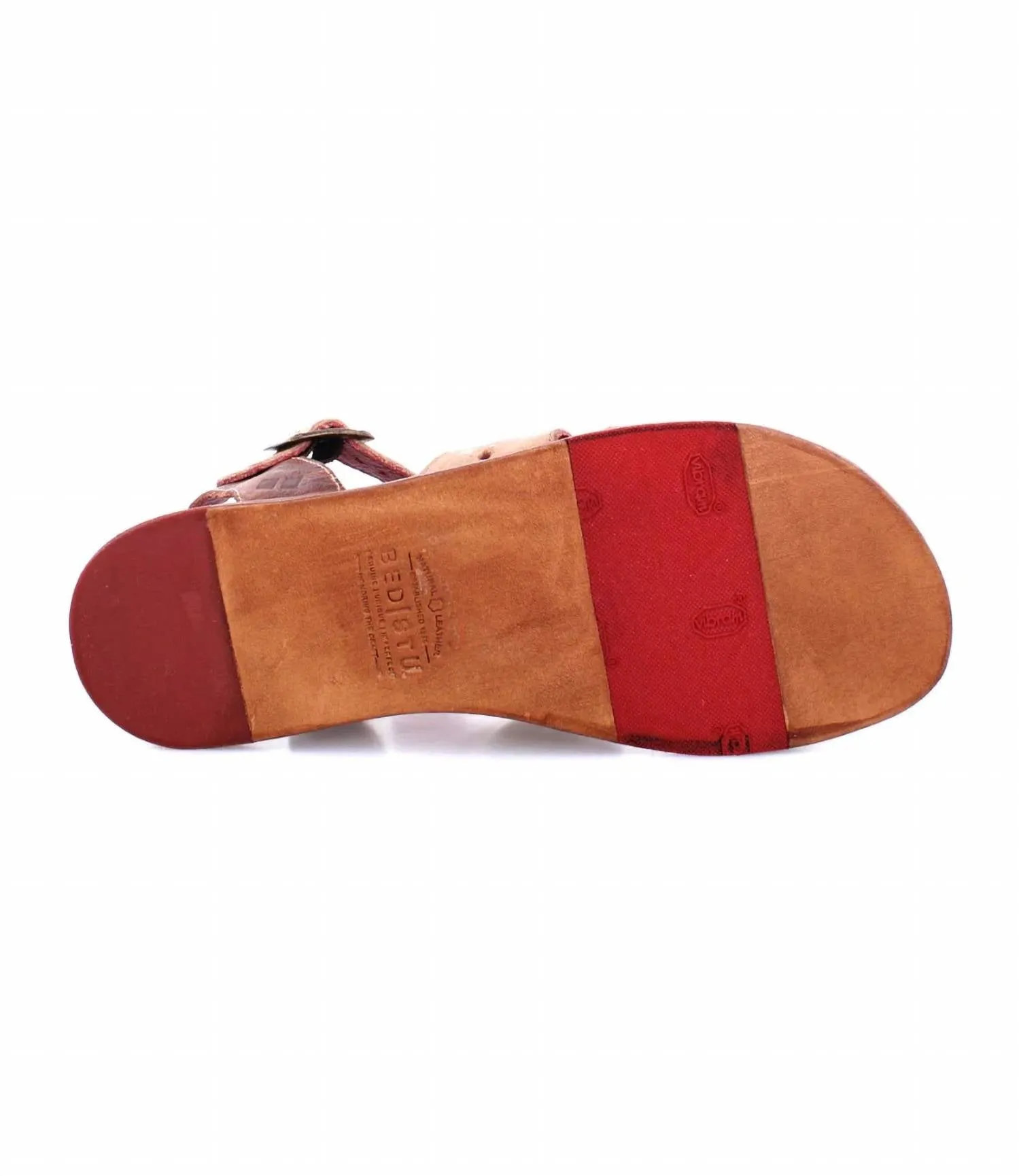 Women's Flat Buckled Sandals In Sue Cafe Latte Rustic