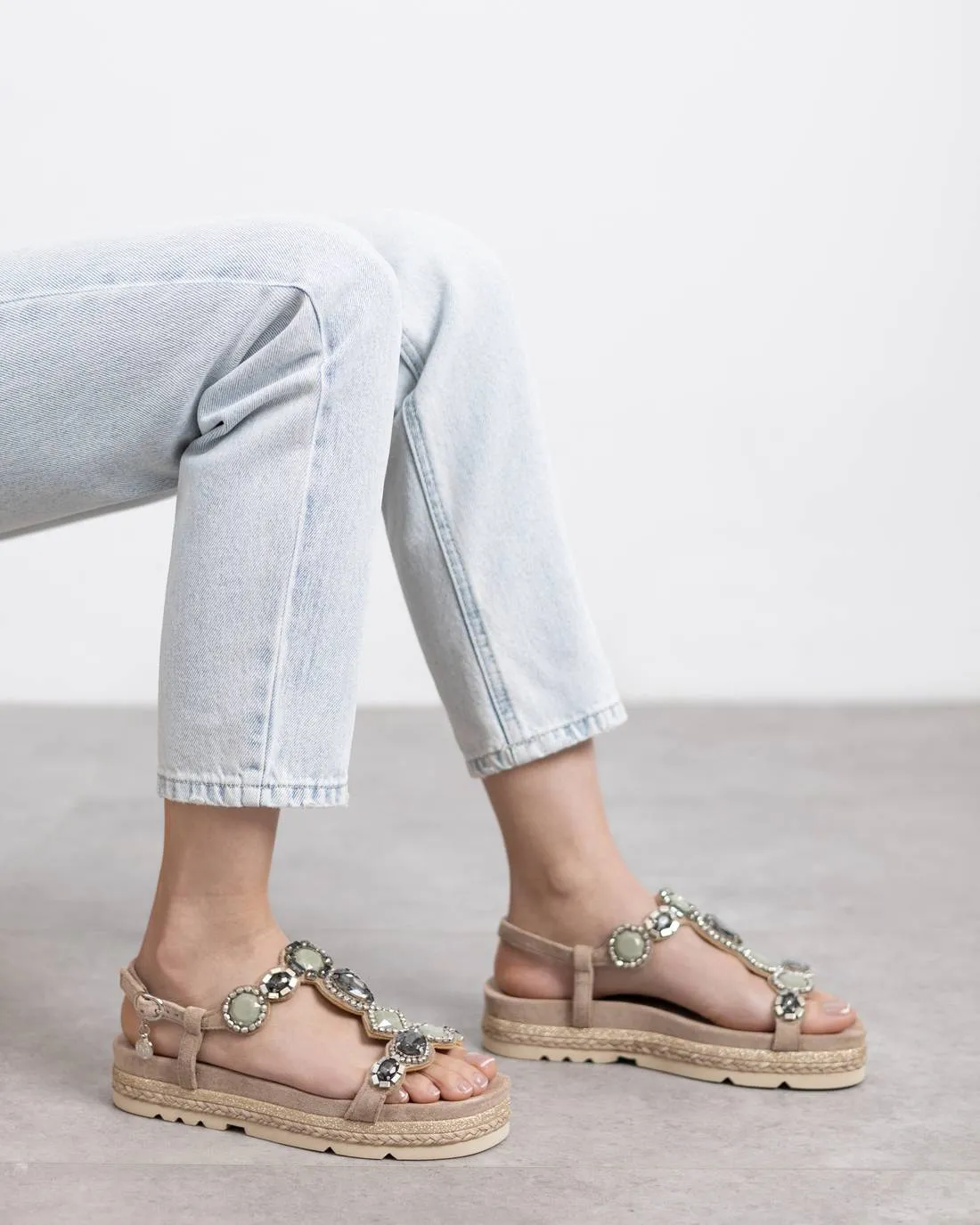 Women's Flat Suede Sandals By XTI