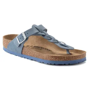Women's Gizeh Oiled Leather Braided Sandals In Dusty Blue