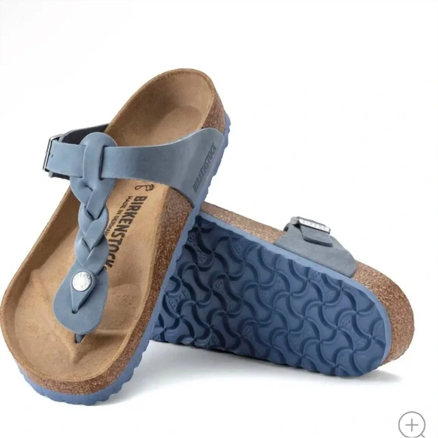 Women's Gizeh Oiled Leather Braided Sandals In Dusty Blue