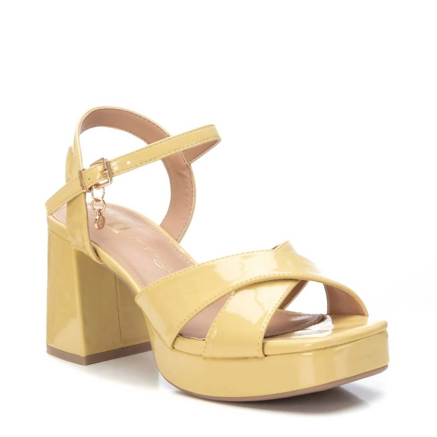 Women's Heeled Platform Sandals In Yellow