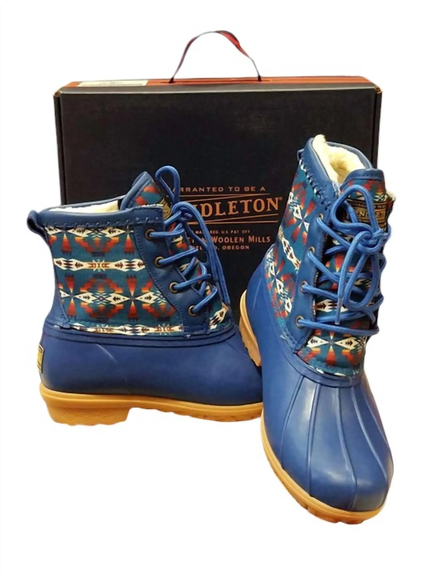 WomenS Heritage Tucson Print Duck Short Fashion Boots In Navy