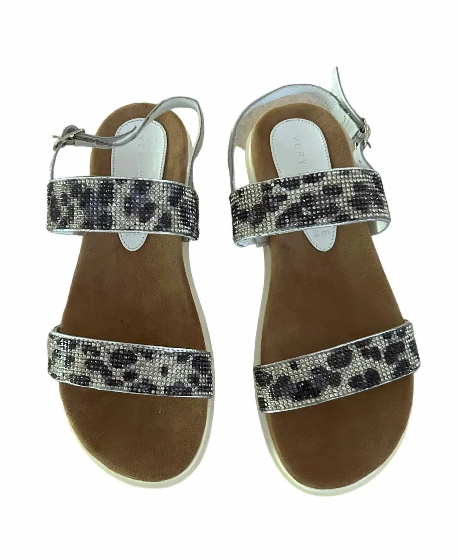 Women's Hotness Rhinestone Slingback Sandals In White/leopard