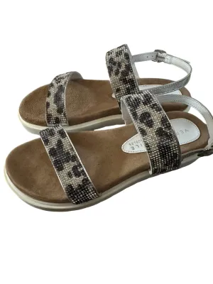 Women's Hotness Rhinestone Slingback Sandals In White/leopard