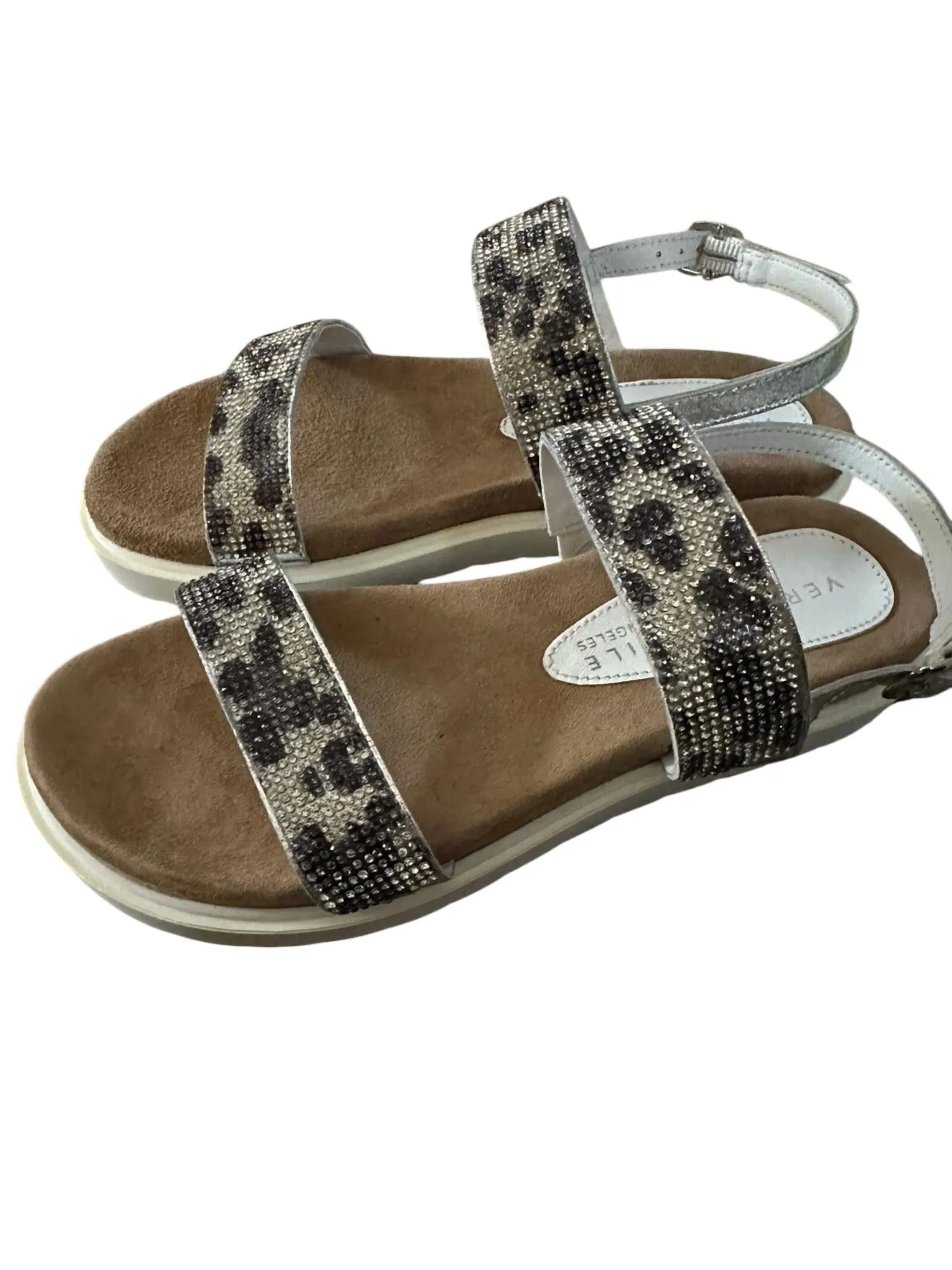 Women's Hotness Rhinestone Slingback Sandals In White/leopard