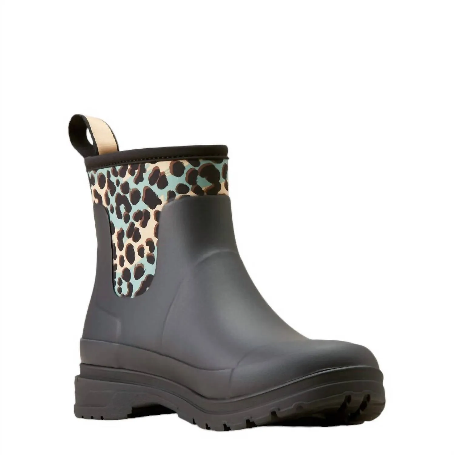 Women's Kelmarsh Shortie Rubber Boot In Black/leopard Camo