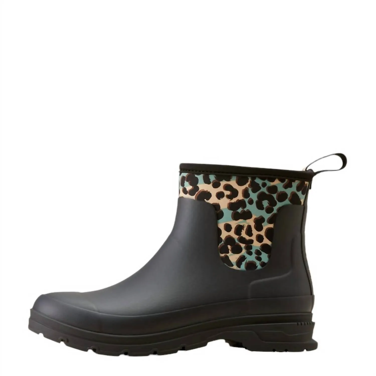Women's Kelmarsh Shortie Rubber Boot In Black/leopard Camo