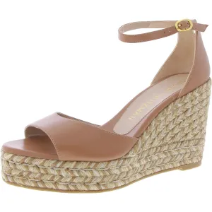 Womens Leather Ankle Strap Platform Sandals