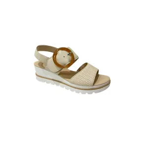 Women's Leather Sandals In Panna