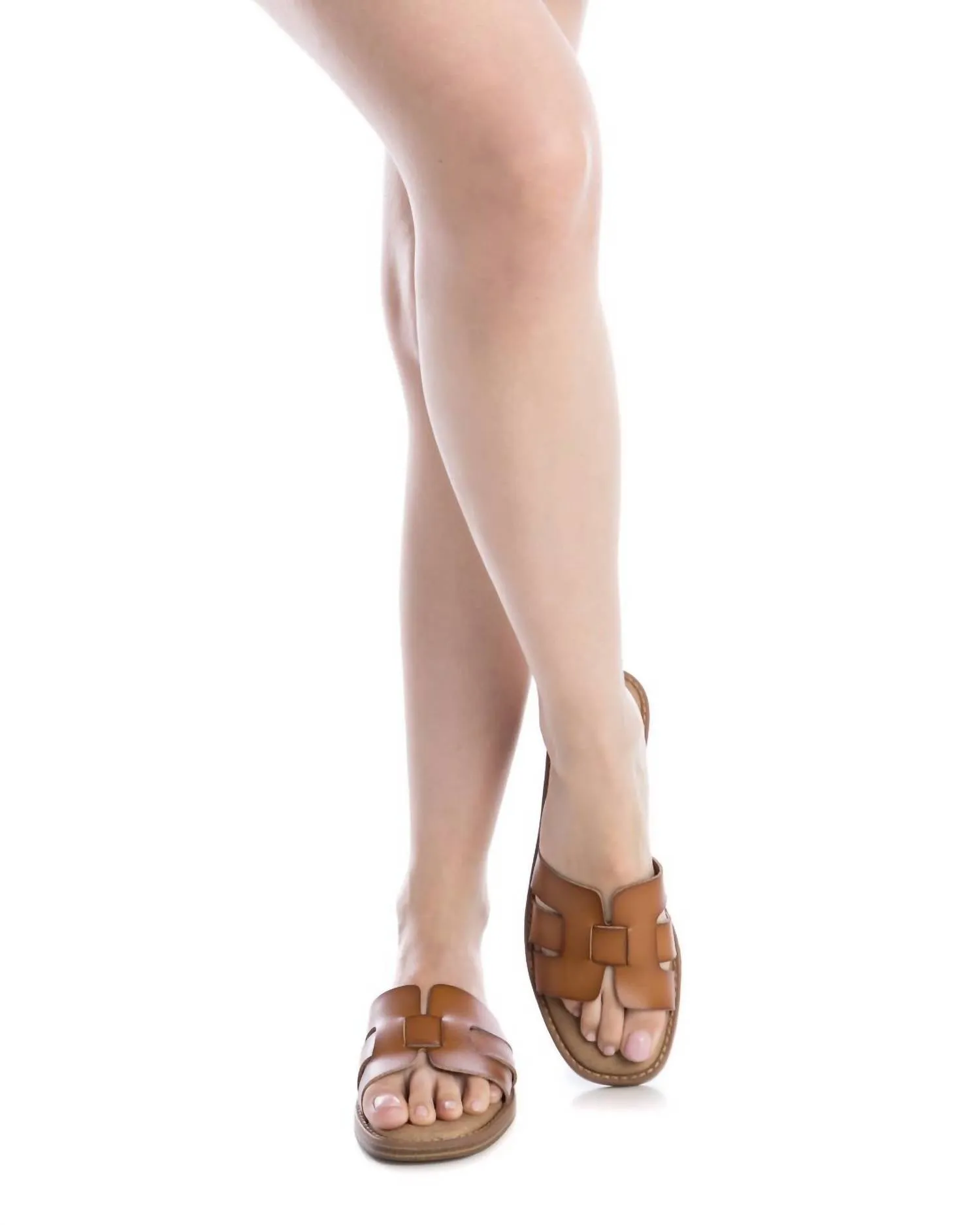 Women's Low Block Heel Sandals In Camel