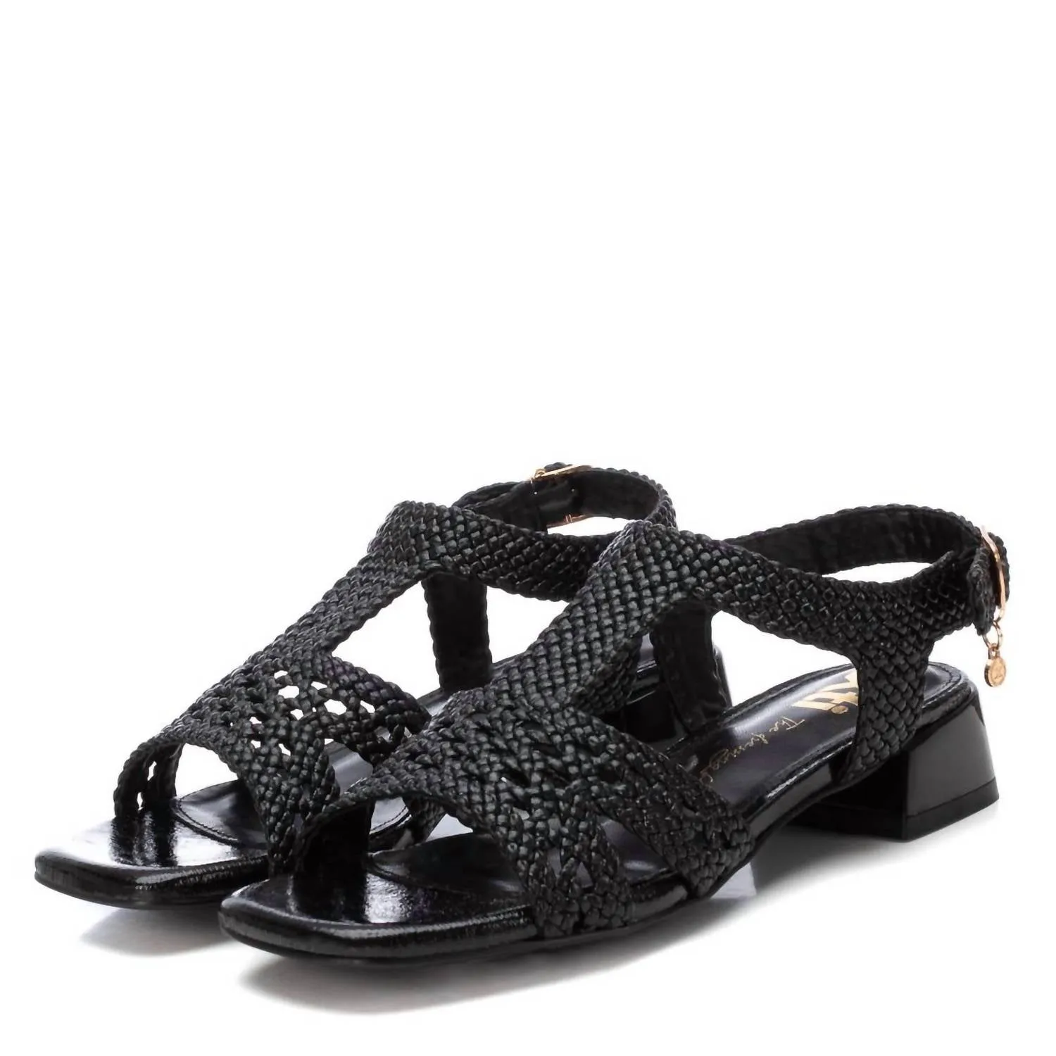 Women's Low Heel Sandals In Black