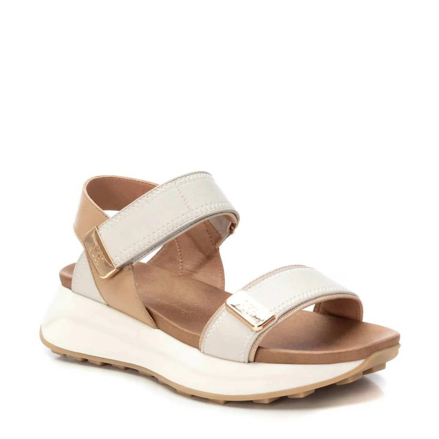 Women's Low Wedge Sandals In Beige