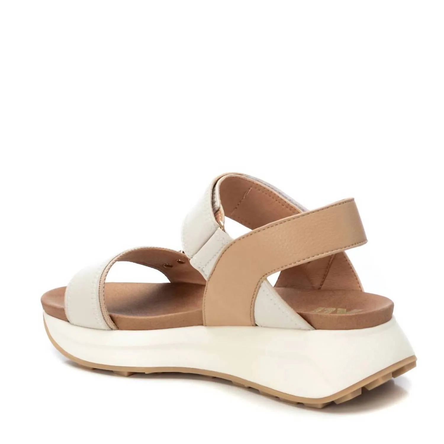 Women's Low Wedge Sandals In Beige