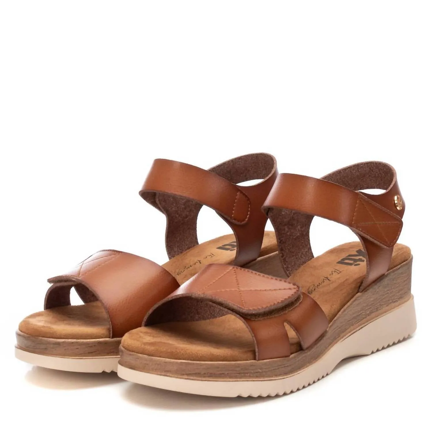 Women's Low Wedge Sandals In Camel