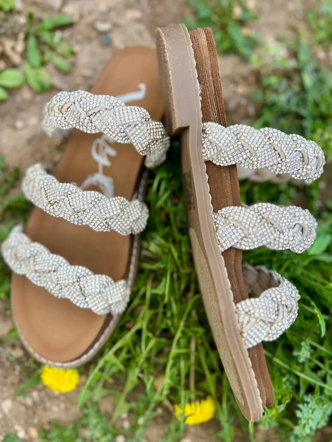 Women's Luxurious Braided Sandals In Silver
