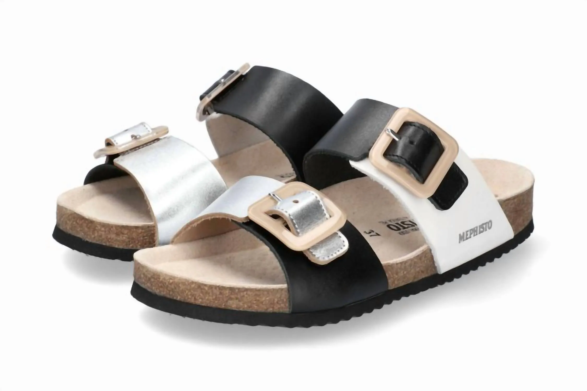 Women's Madison Lucite Buckle Slide Sandal In Black Closeouts